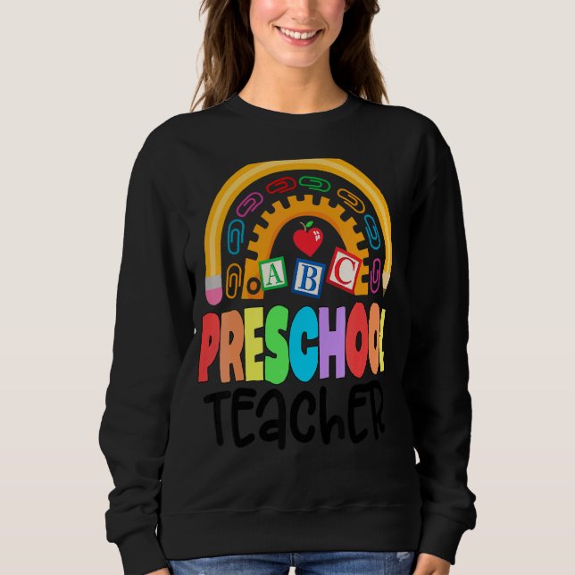 Camiseta Professora Da Pré-Escola De Volta À Apreciação Da  (Frente)