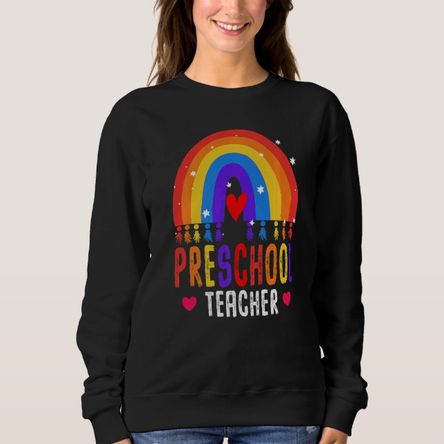 Camiseta Professora Da Pré-Escola De Volta À Apreciação Da  (Frente)