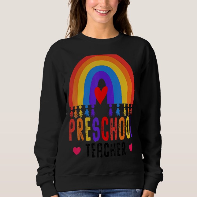 Camiseta Professora Da Pré-Escola De Volta À Apreciação Da  (Frente)