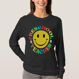 Camiseta Professora Da Pré-Escola De Volta À Apreciação Da