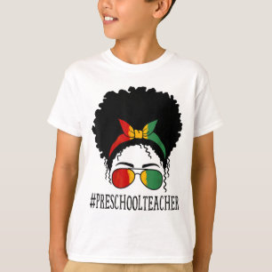 Camiseta Professora da pré-escola História Negra Africana d