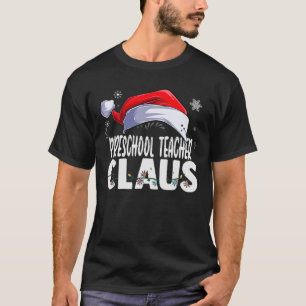 Camiseta Professora da pré-escola Santa Claus no Natal Coi