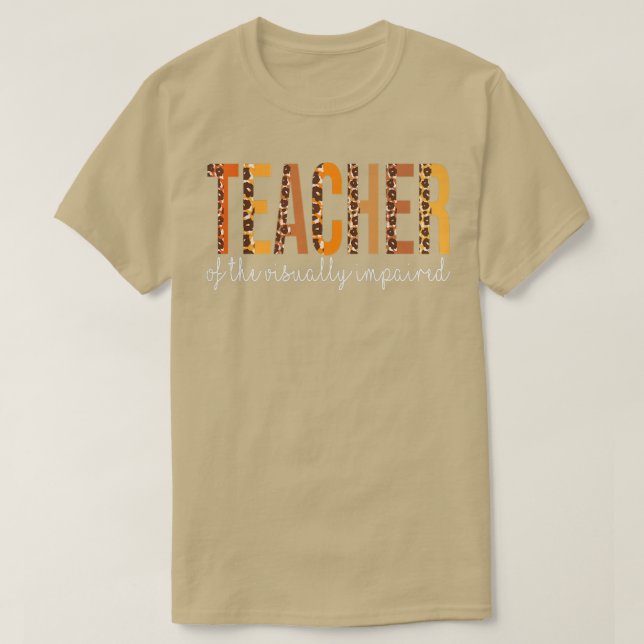 Camiseta Professora Da Queda De Leopardo Visualmente Impara (Frente do Design)