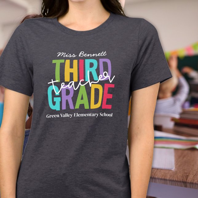 Camiseta Professora da Terceira Série Cores Vibrantes Adici (Criador carregado)