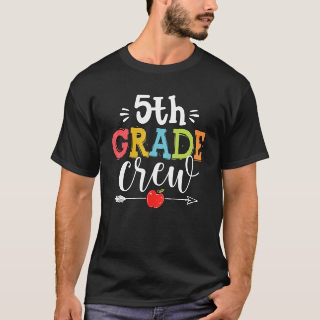 Camiseta Professora Da Tripulação De 5 Primeiro Dia Da Esco (Frente)