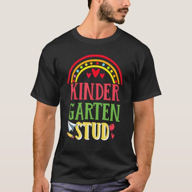 Camiseta Professora Da Tripulação Do Kindergarten 1rua Dia  (Frente)