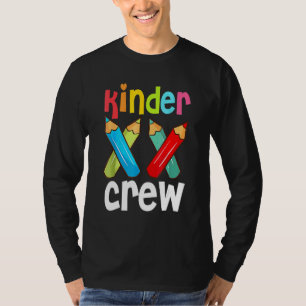 Camiseta Professora Da Tripulação Do Kindergarten 1rua Dia