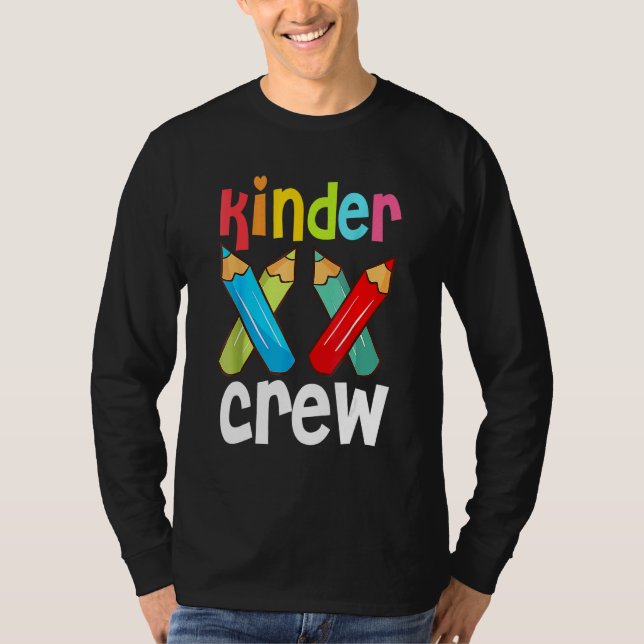 Camiseta Professora Da Tripulação Do Kindergarten 1rua Dia  (Frente)