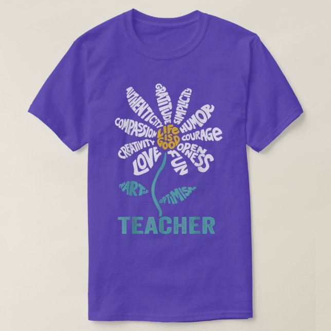 Camiseta Professora Daisy Teach School Sunflower (Frente do Design)