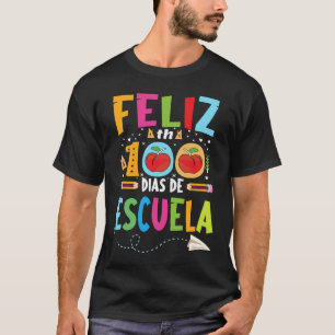 Camiseta professora de 100 dias de escola em espanhol