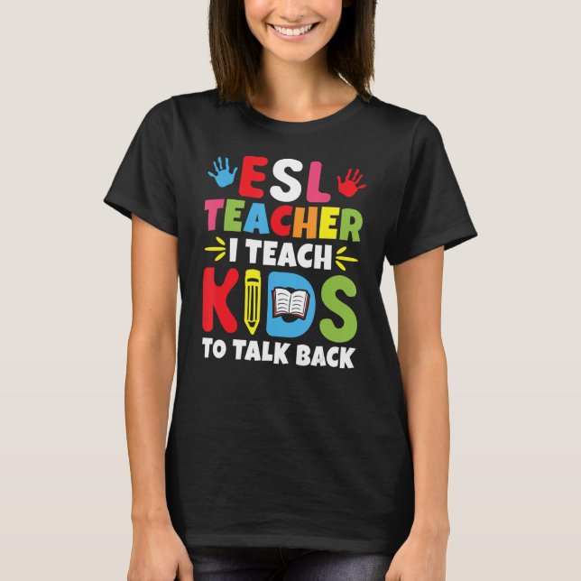 Camiseta Professora De AEP Ensino Crianças A Falar De Volta (Frente)