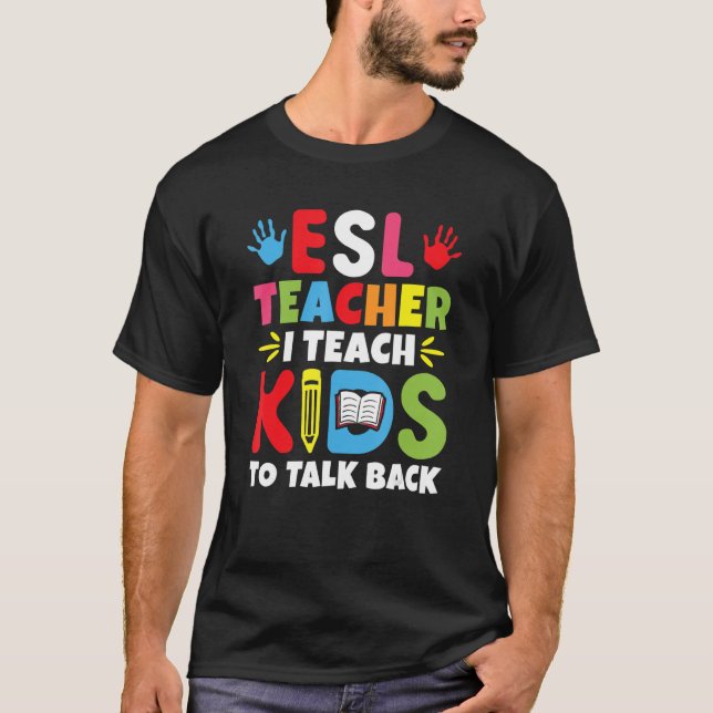 Camiseta Professora De AEP Ensino Crianças A Falar De Volta (Frente)