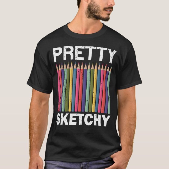 Camiseta Professora de Arte bonito Desenhada (Frente)