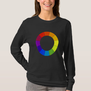 Camiseta Professora de Arte Colorida Círculo Paleta Pintor