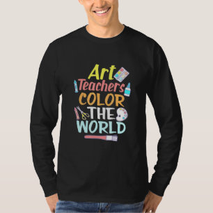 Camiseta Professora De Arte Coloriu O Ensino Mundial De Cri