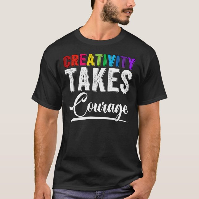 Camiseta Professora de Arte Criatividade Torna Coragem Engr (Frente)