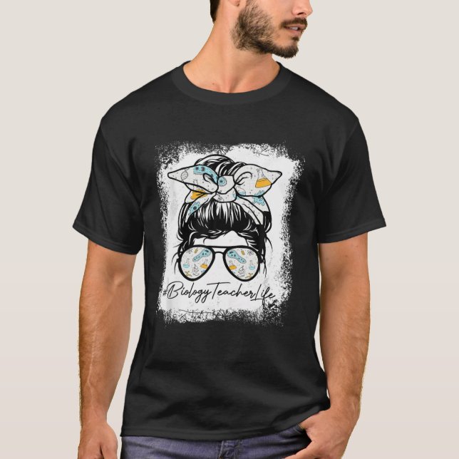Camiseta Professora de Biologia Vida Engraçada Vidros de Ca (Frente)