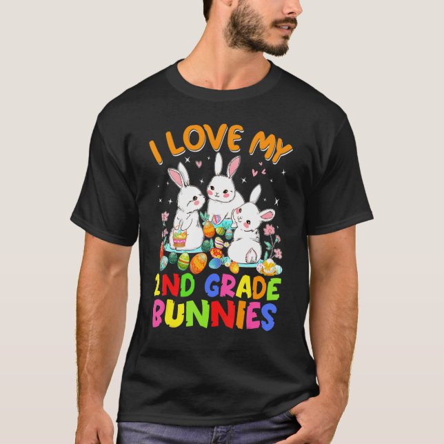 Camiseta Professora De Caça A Ovos Da Páscoa Eu Amo Minha G (Frente)