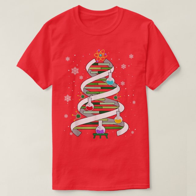 Camiseta Professora De Ciência Árvore De Natal Para Cientis (Frente do Design)