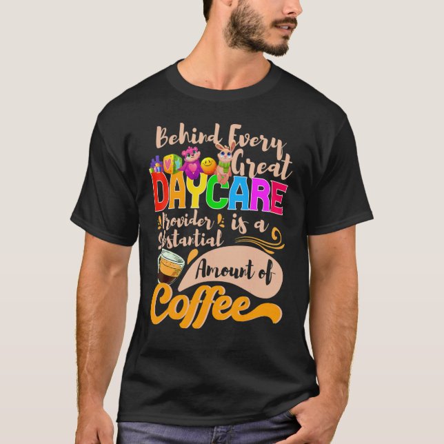 Camiseta Professora de creche Drinker de Café Provedor de C (Frente)