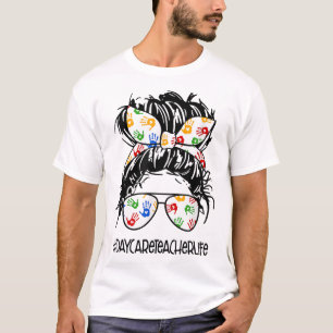 Camiseta Professora de creche feminina Dia de as mães de tr