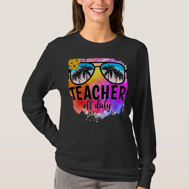 Camiseta Professora De Dever Óculos De Sol De Girassol No D (Frente)