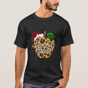Camiseta Professora de Economia de Natal Xadrez Leopard App