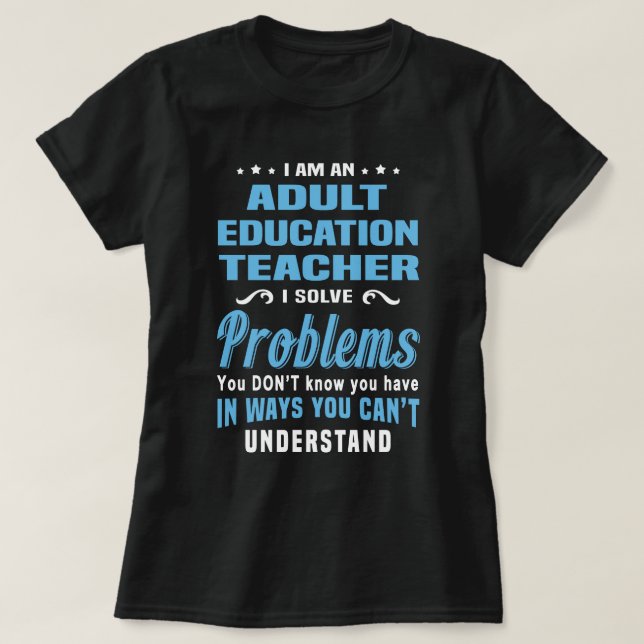 Camiseta Professora de Educação de Adultos (Frente do Design)