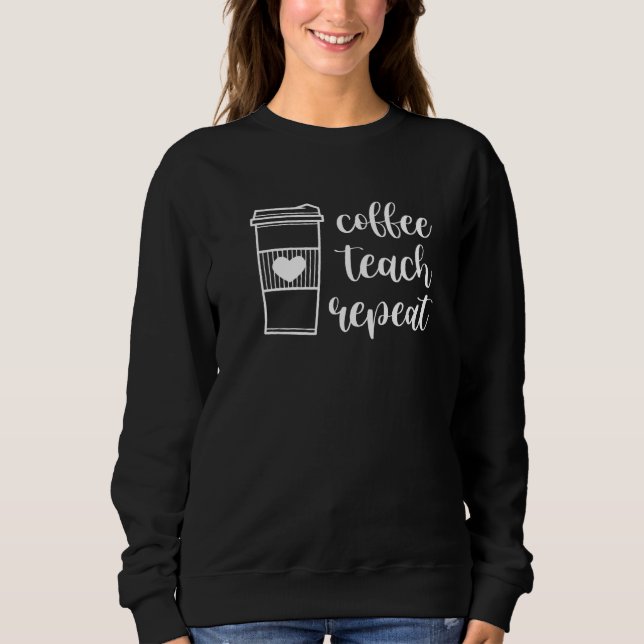 Camiseta Professora de Educação Escolar Repetitiva de Café (Frente)
