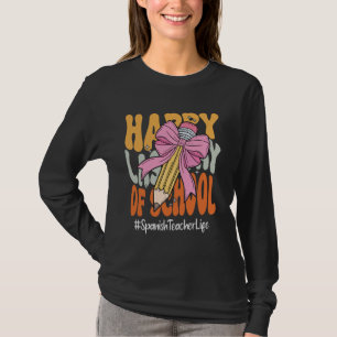 Camiseta Professora de Espanhol Feliz Último Dia de Aula Co
