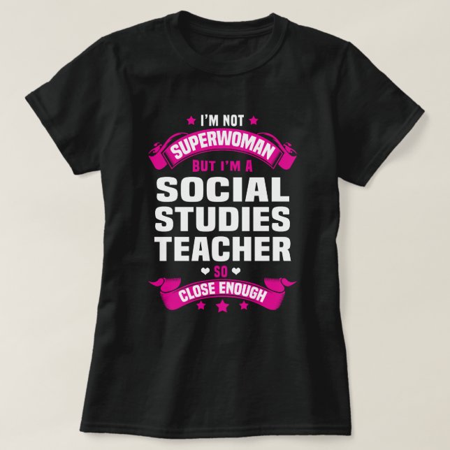 Camiseta Professora de Estudos Sociais (Frente do Design)