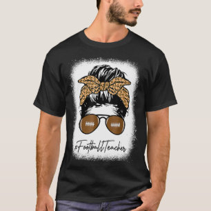 Camiseta Professora De Futebol Sangrento Com Leopard Mensag