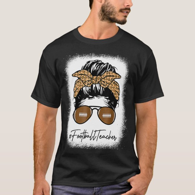Camiseta Professora De Futebol Sangrento Com Leopard Mensag (Frente)