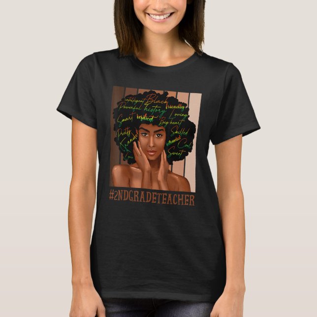 Camiseta Professora de Grau segundo Afro-Americana Blac (Frente)