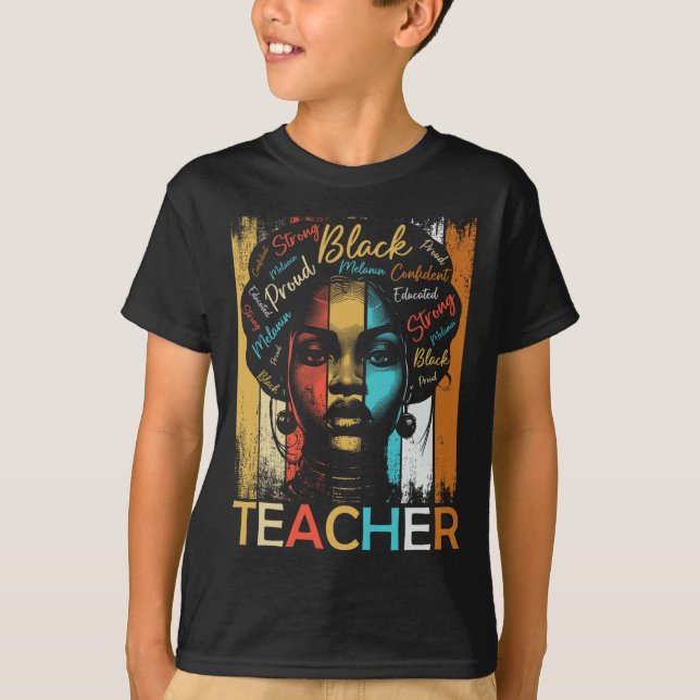 Camiseta Professora de História Negra Mulheres Africanas Am (Frente)