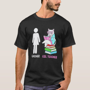 Camiseta Professora de Inglês Mulheres Design de Gato Para