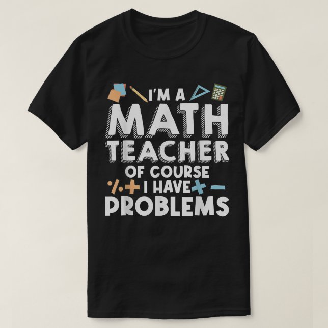 Camiseta Professora de Matemática Art Men Estatísticas de M (Frente do Design)