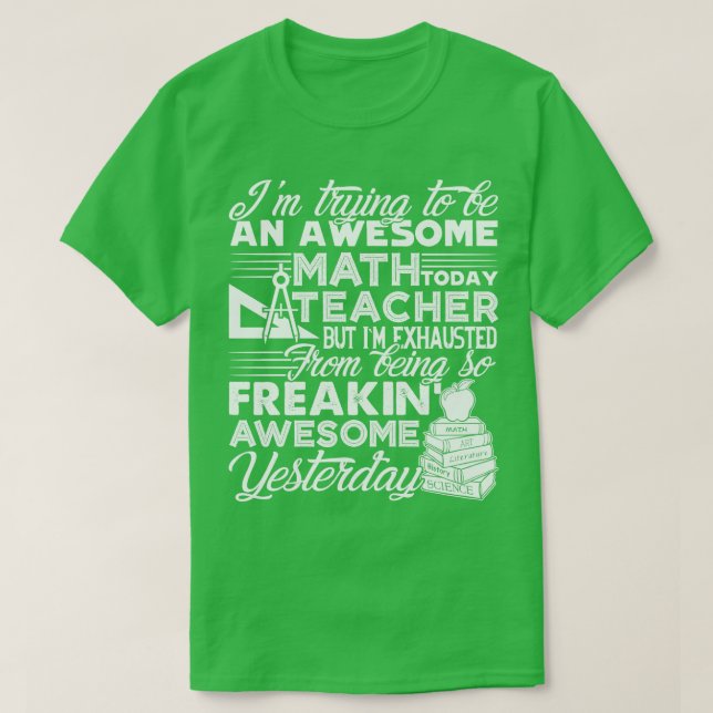 Camiseta Professora de Matemática Incrível (1) (Frente do Design)