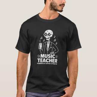 Camiseta Professora De Música Esqueletoteada Por Café Passi