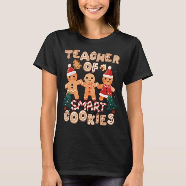 Camiseta Professora de Natal Cookies com Gingerpão giro Eng (Frente)