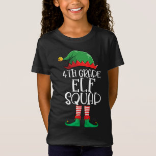 Camiseta Professora de Natal do 4º ano do Quadrado do Elf E