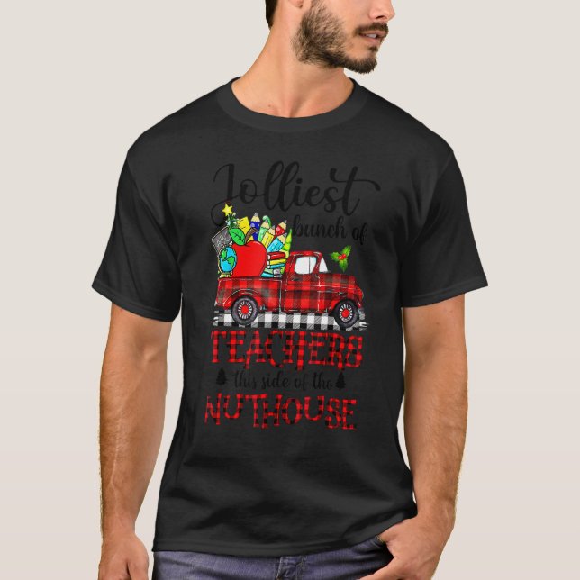 Camiseta Professora De Natal Jolliest Bunch De Professores (Frente)