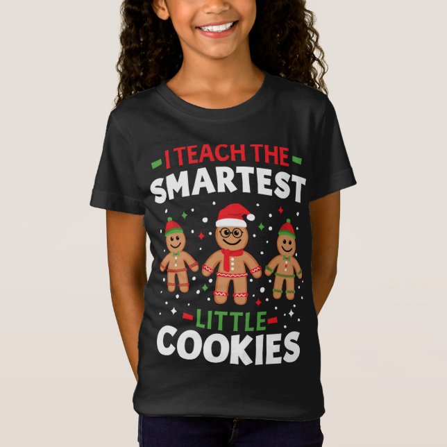 Camiseta Professora De Natal Que Ensino O Pequeno Mais Inte (Frente)