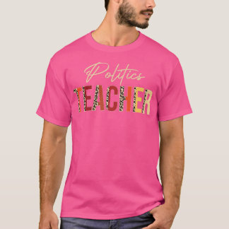 Camiseta Professora de Política Leopardo Queda Obrigados do