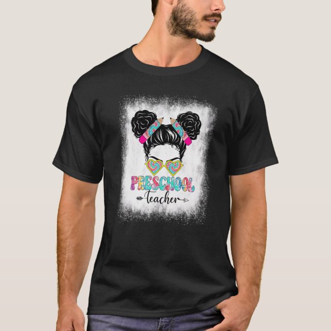 Camiseta Professora De Pré-Escolas Sangrenta De Volta Para  (Frente)