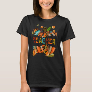 Camiseta Professora de roupas de outono agradeço a Deus