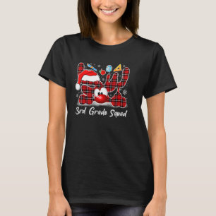 Camiseta Professora de Santa Hat, Reindeer, Xadrez do Quadr