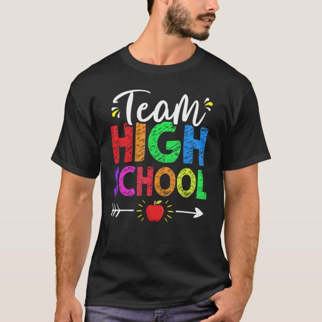 Camiseta Professora De Segundo grau Da Equipe De Volta À Es (Frente)