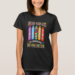 Camiseta Professora De Sensibilização Autismo 100 Dias De E