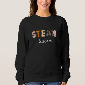 Camiseta Professora de vapor de Leopardo recorta de volta a